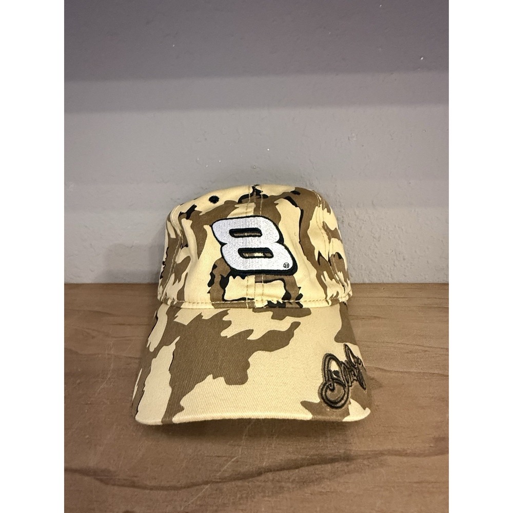 Dale Earnhardt Jr Winners Circle Camouflage Hat Cap #8 NASCAR Racing Tan Brown